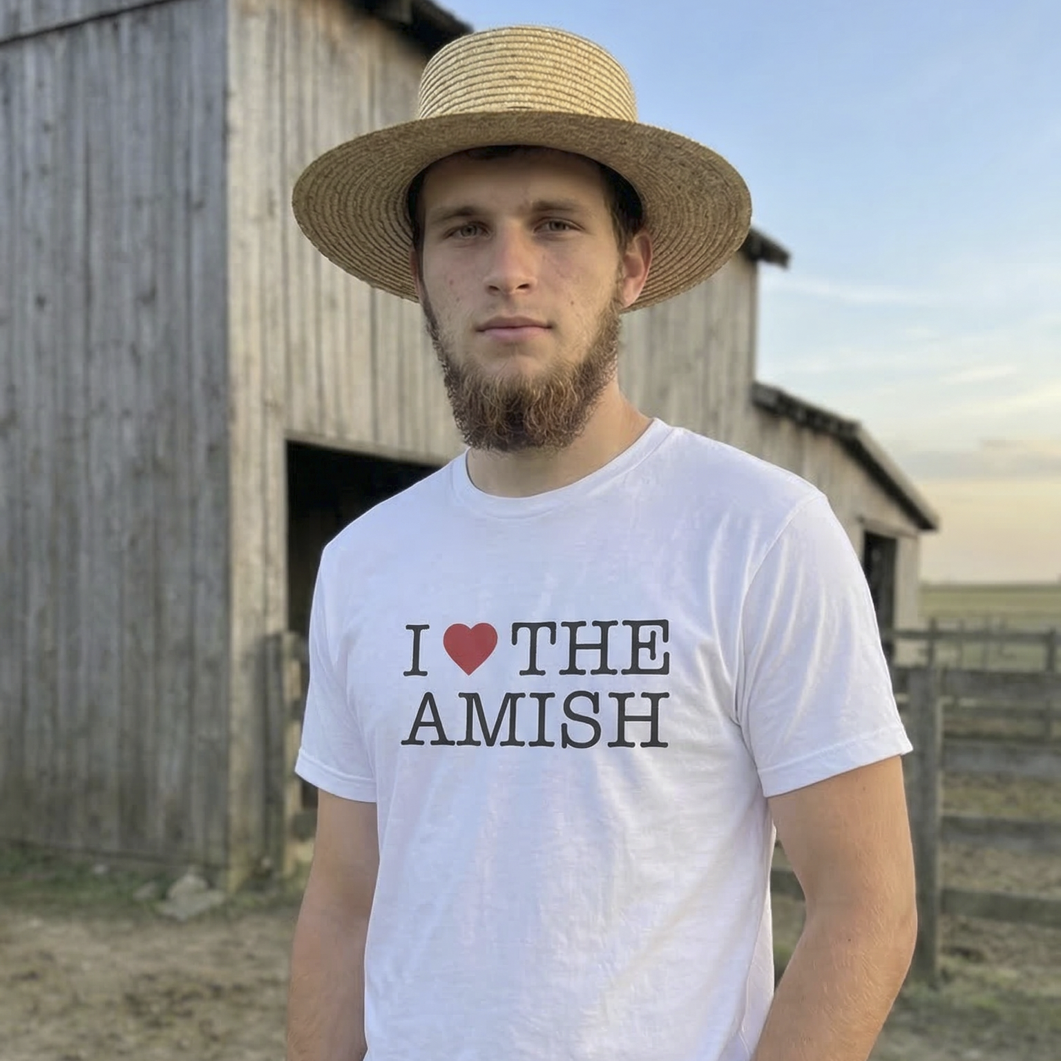 I HEART THE AMISH - White Tee