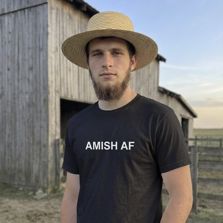 AMISH AF - Black Tee
