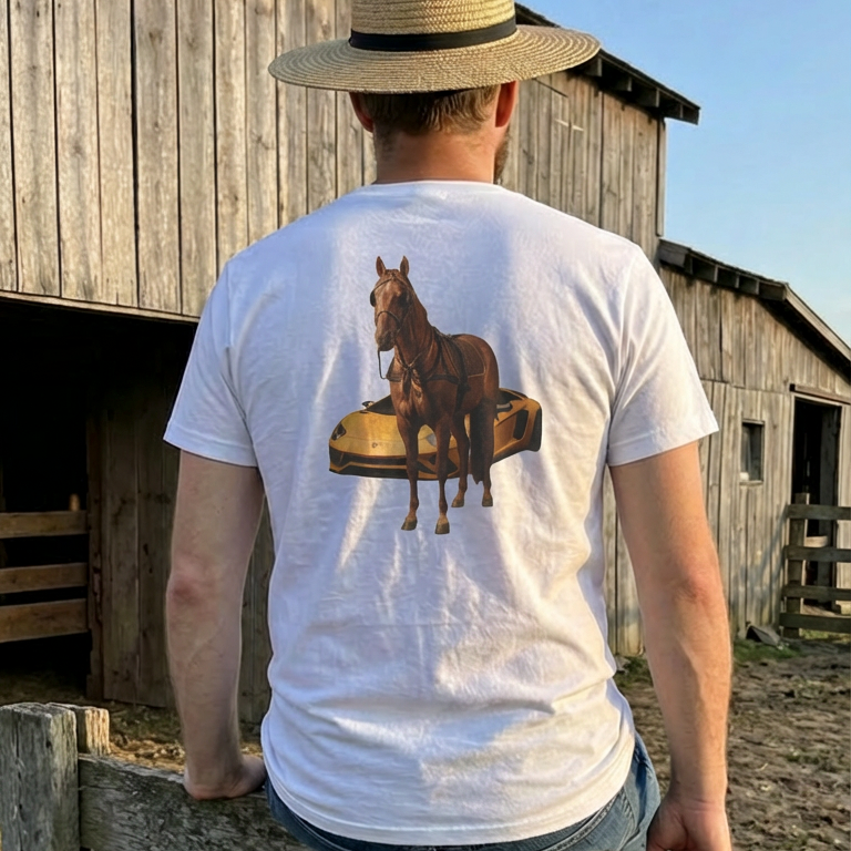 HORSEPOWER - Graphic White Tee