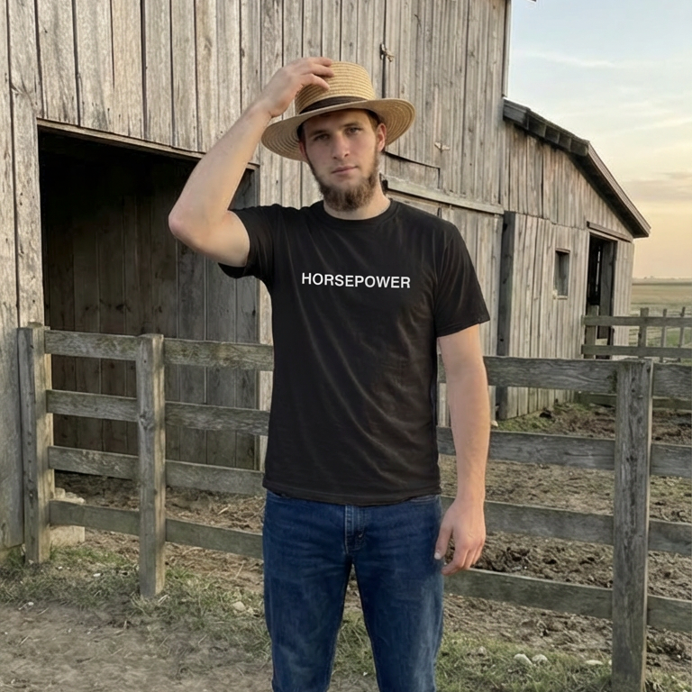 HORSEPOWER - Graphic Black Tee