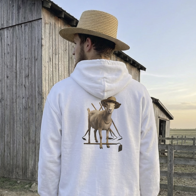 GOATS N' HO'S - Graphic White Hoodie
