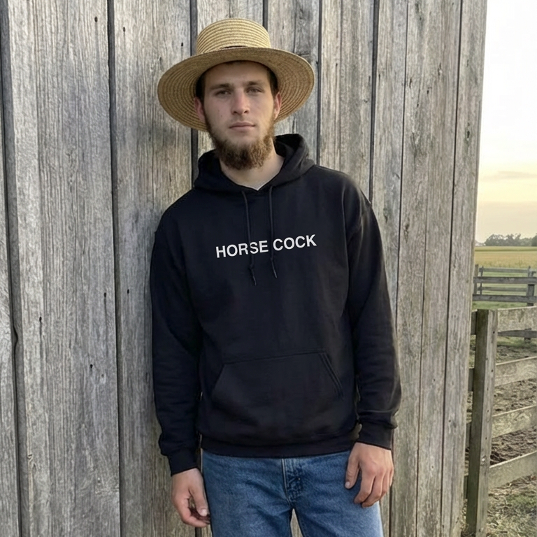 HORSE COCK - Graphic Black Hoodie