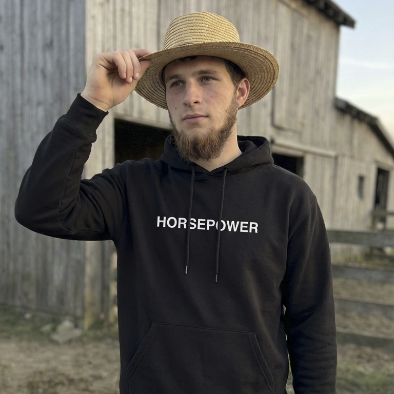 HORSEPOWER - Graphic Black Hoodie