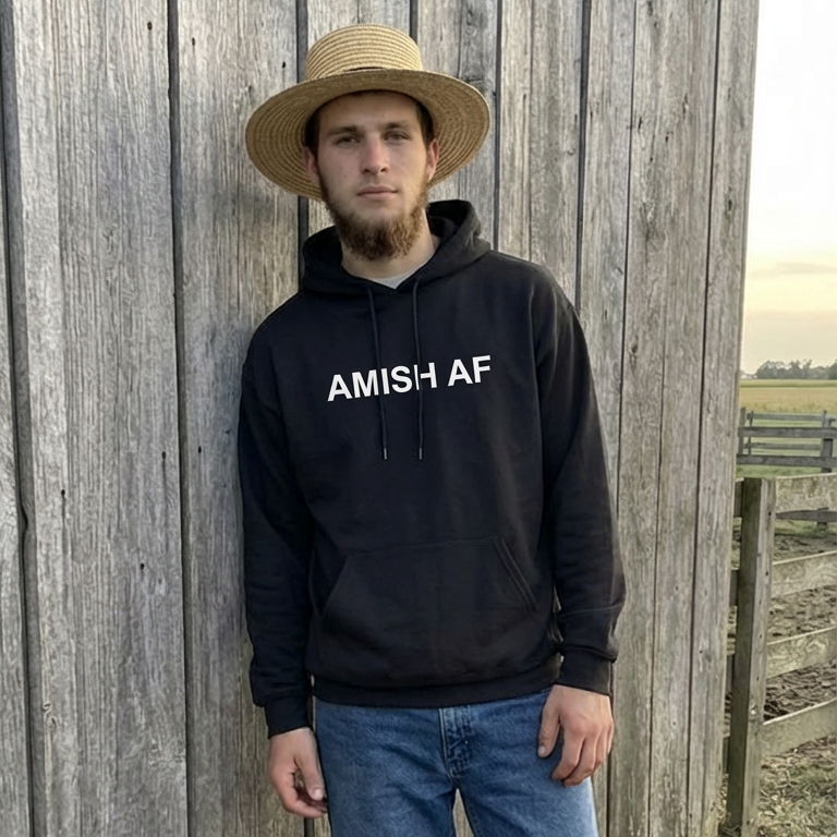 AMISH AF - Black Hoodie