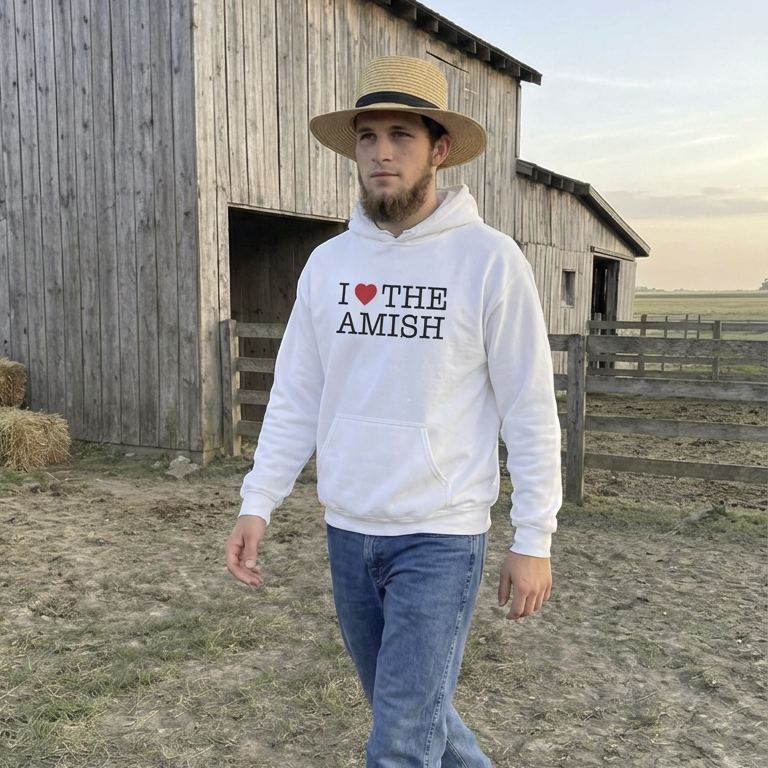 I HEART THE AMISH - White Hoodie