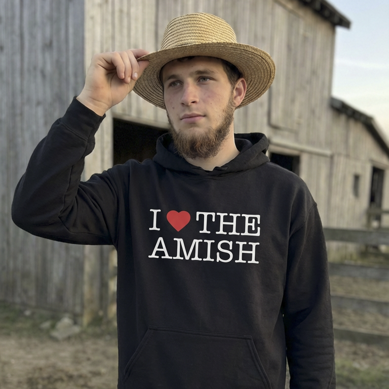 I HEART THE AMISH - Black Hoodie