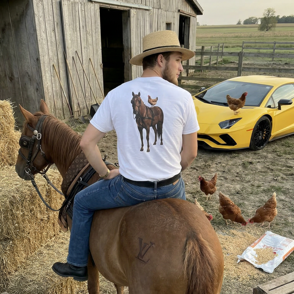 HORSE COCK - Graphic White Tee