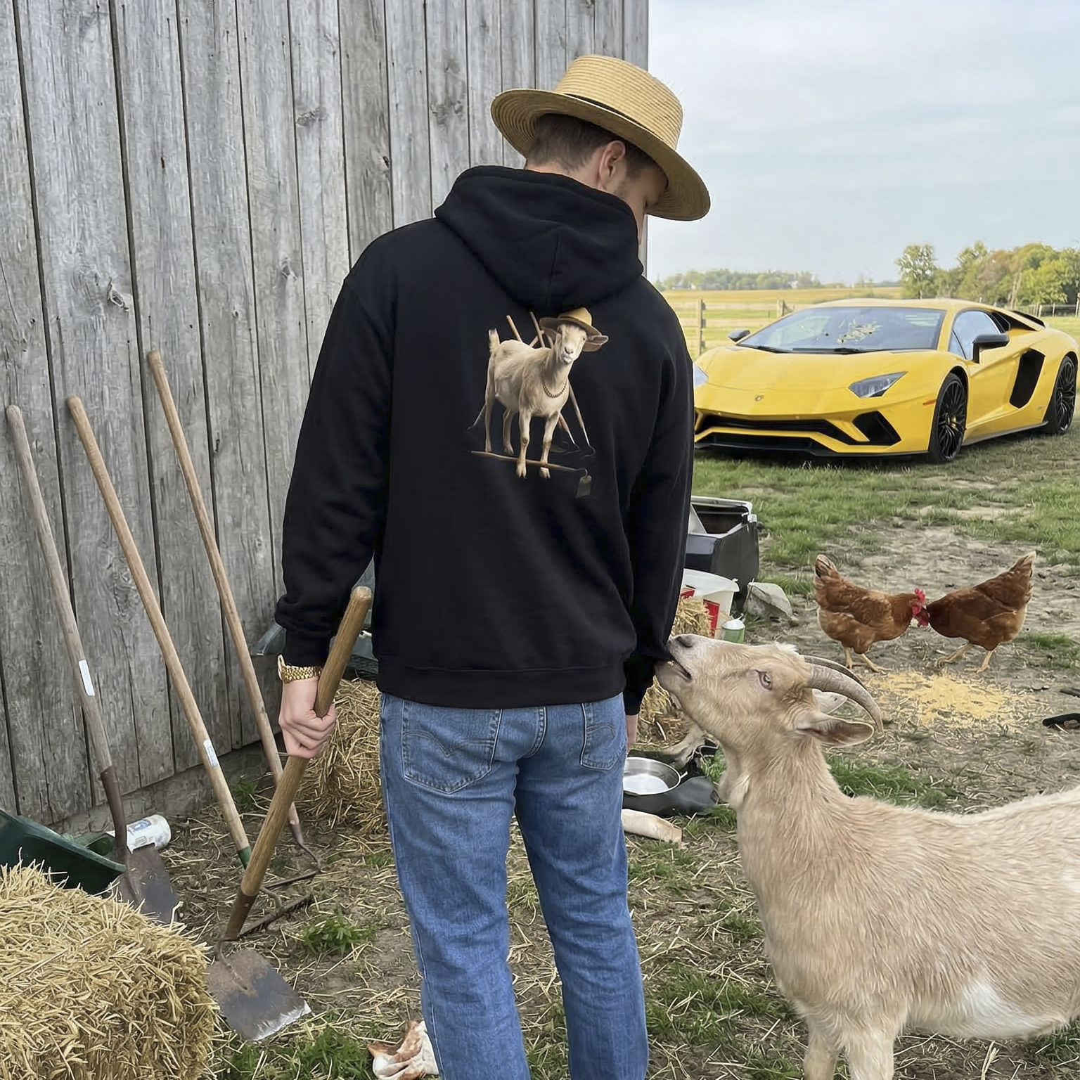 GOATS N' HO'S - Graphic Black Hoodie