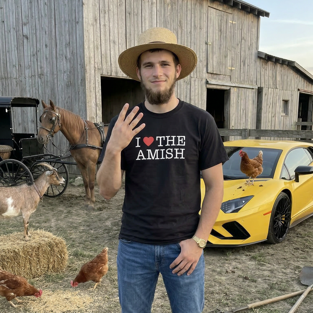 I HEART THE AMISH - Black Tee