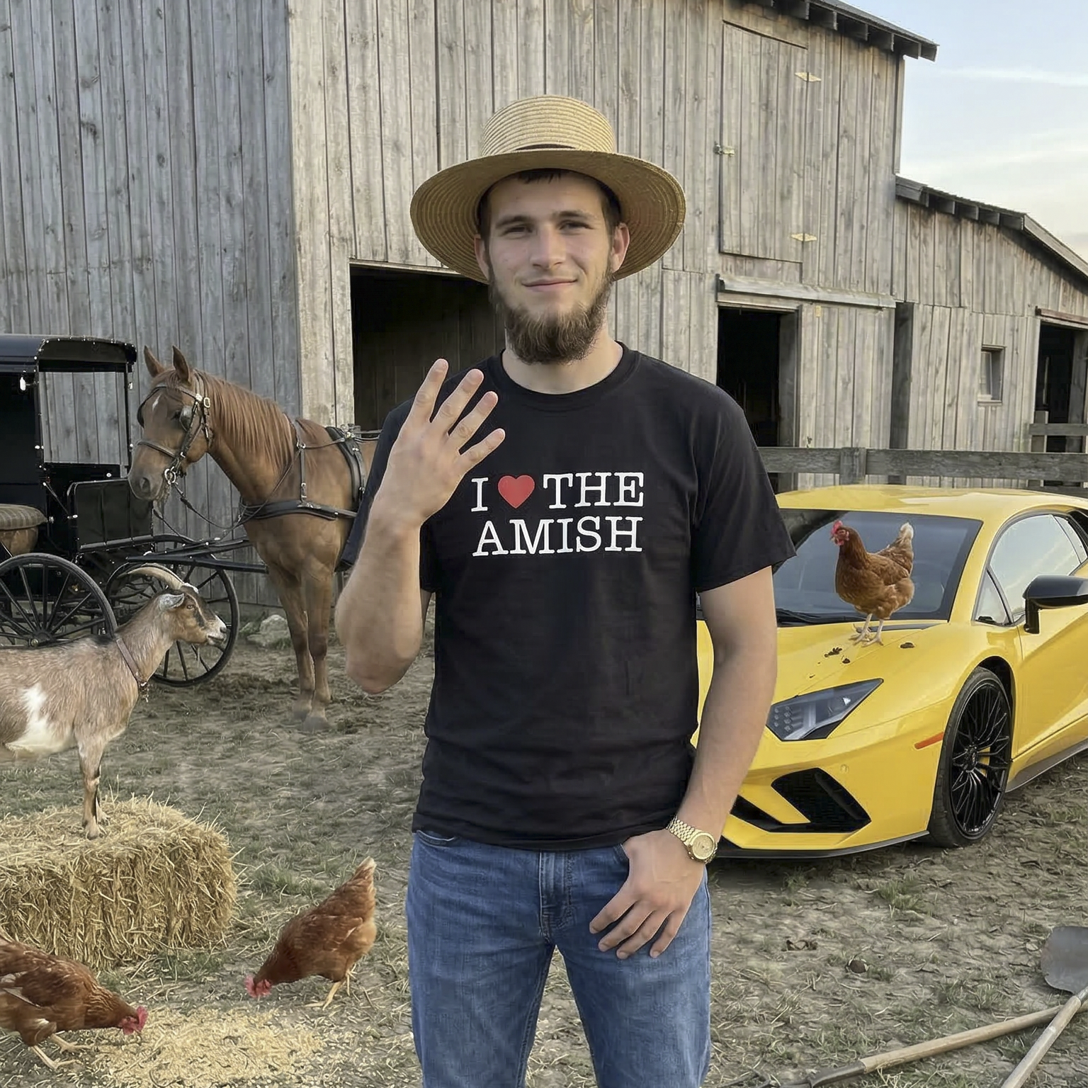 I HEART THE AMISH - Black Tee